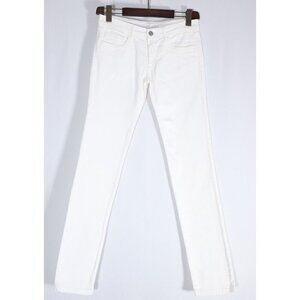 Chloé Women's US6 FR38 White Chalk Skinny Jeans Cotton Blend Low-Rise Slim Denim